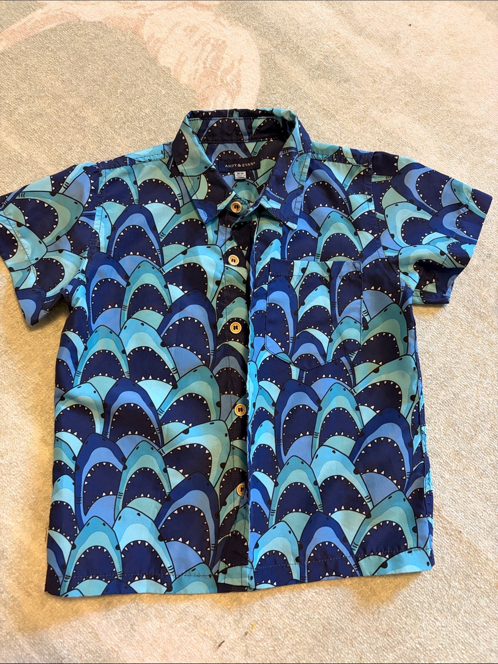 Andy & Evan 5Y shark dress shirt